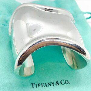 Vintage 1975 Tiffany & Co Elsa Peretti Sterling Silver Bone Cuff Left Wrist 6.5"